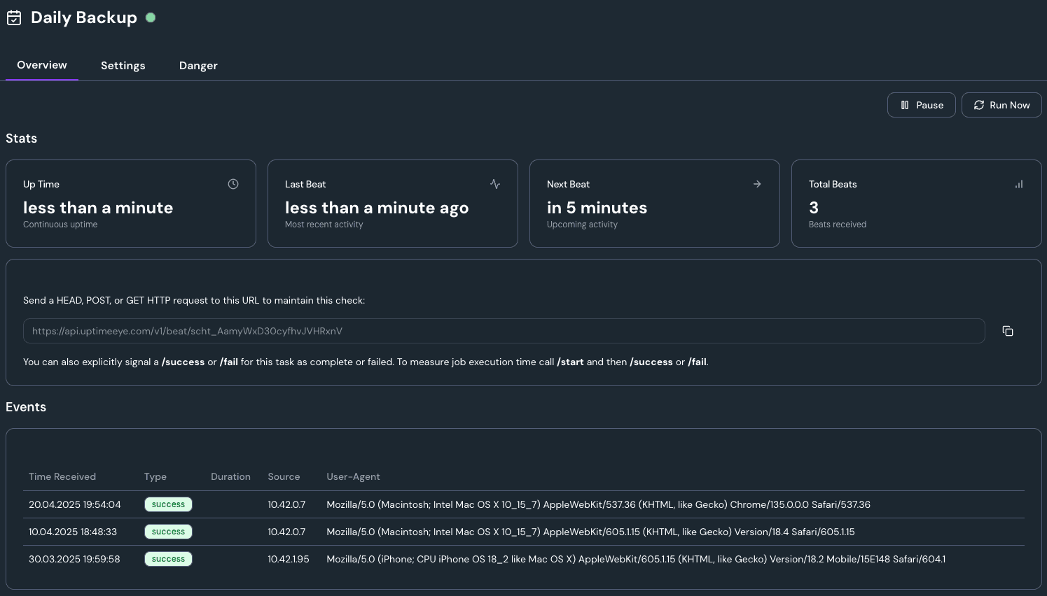 UptimeEye Scheduled Task Monitoring